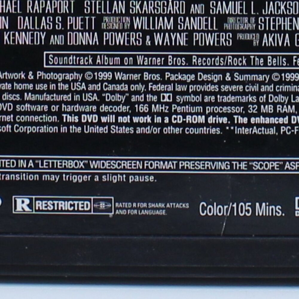 Deep Blue Sea Rated R Video On DVD - Picture 8 of 9